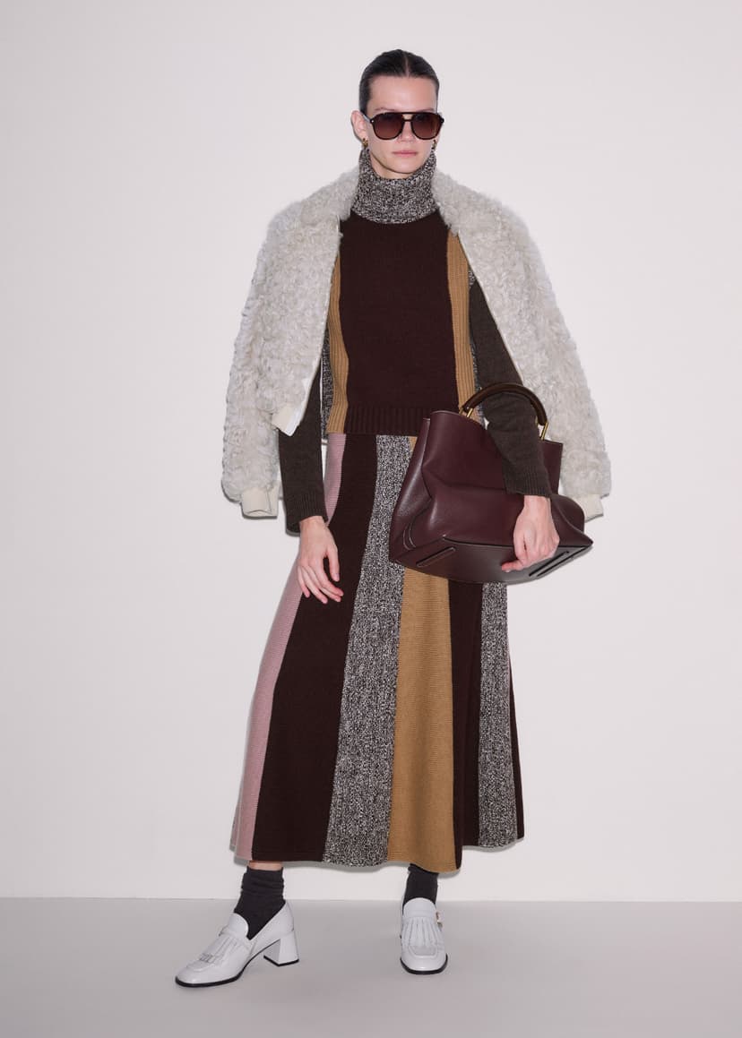 ME+EM Knit Three-Piece Set | Bordeaux Red Multi | Image 1