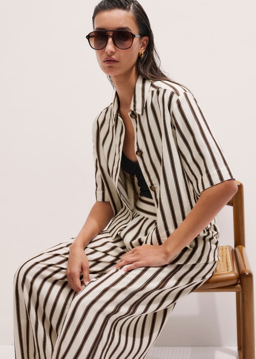 ME+EM Striped Summer Co-ord | Light Cream Multi | Image 3