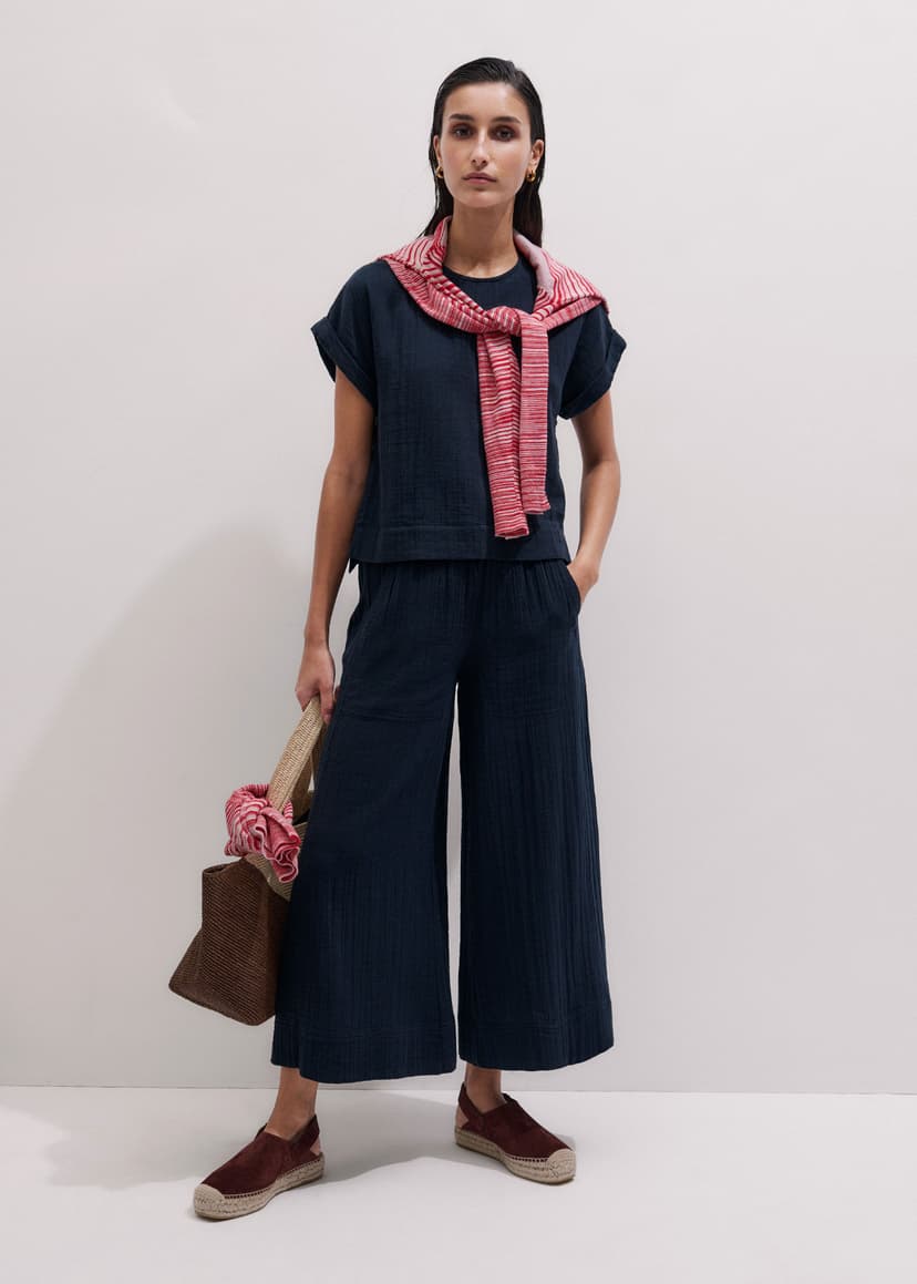 ME+EM Crop Trouser Co-ord | Navy | Image 2