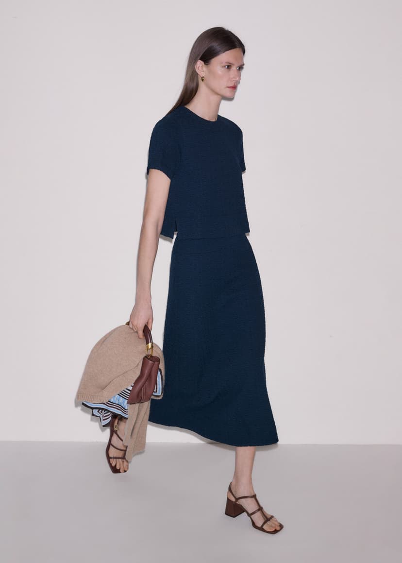 ME+EM Midi Skirt Co-ord | Navy | Image 1