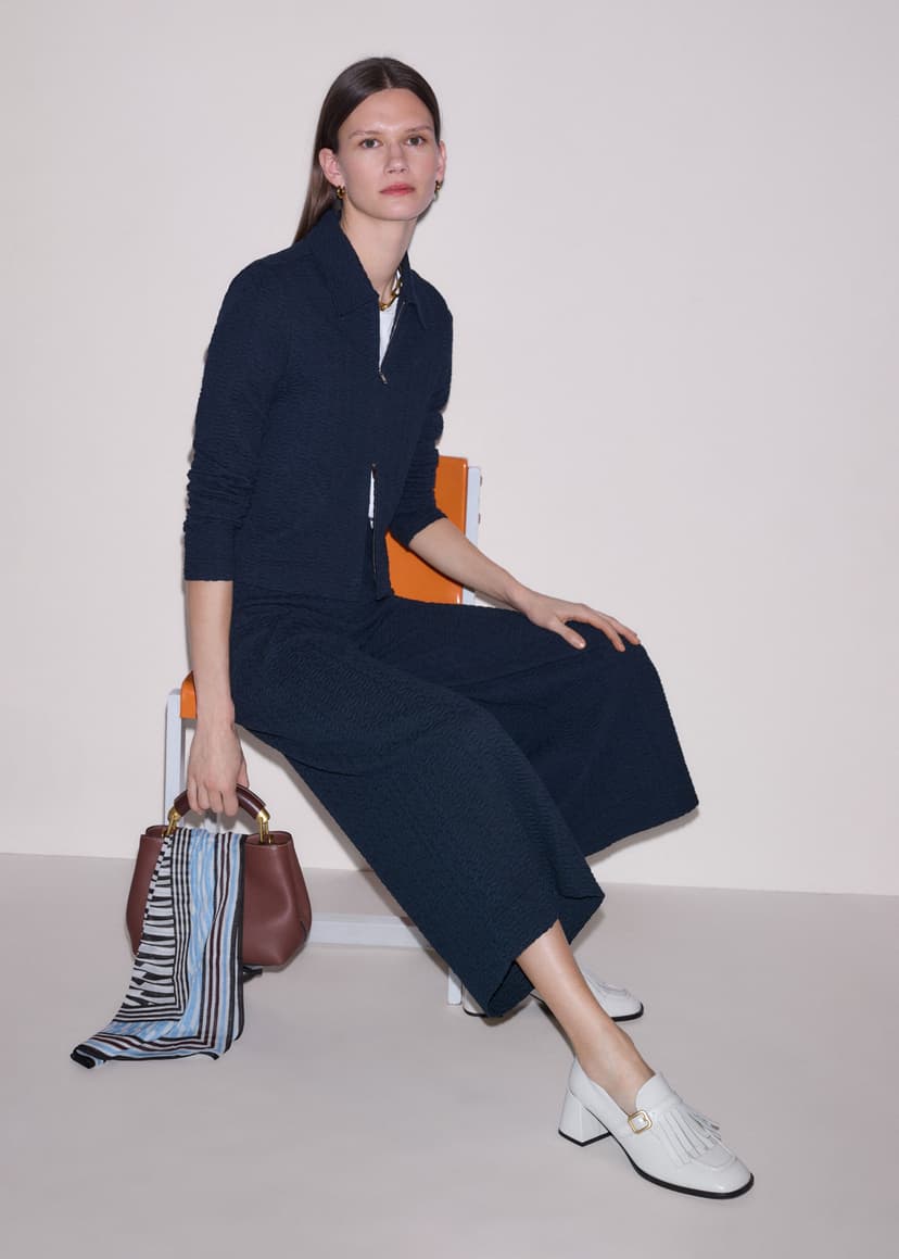 ME+EM Crop Trouser Co-ord | Navy | Image 1