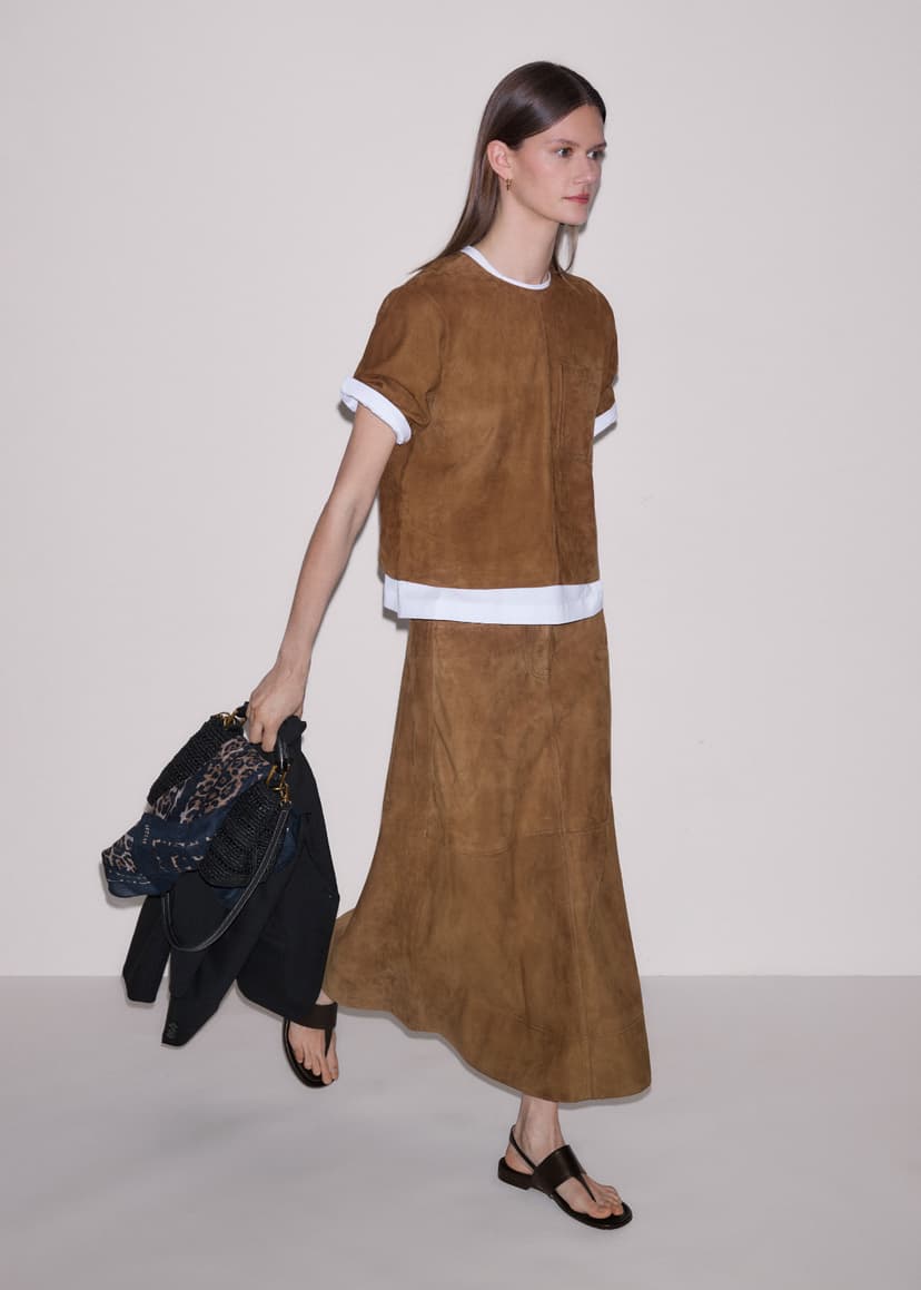 ME+EM Luxe Maxi Skirt Co-ord | Cigaro Brown | Image 1