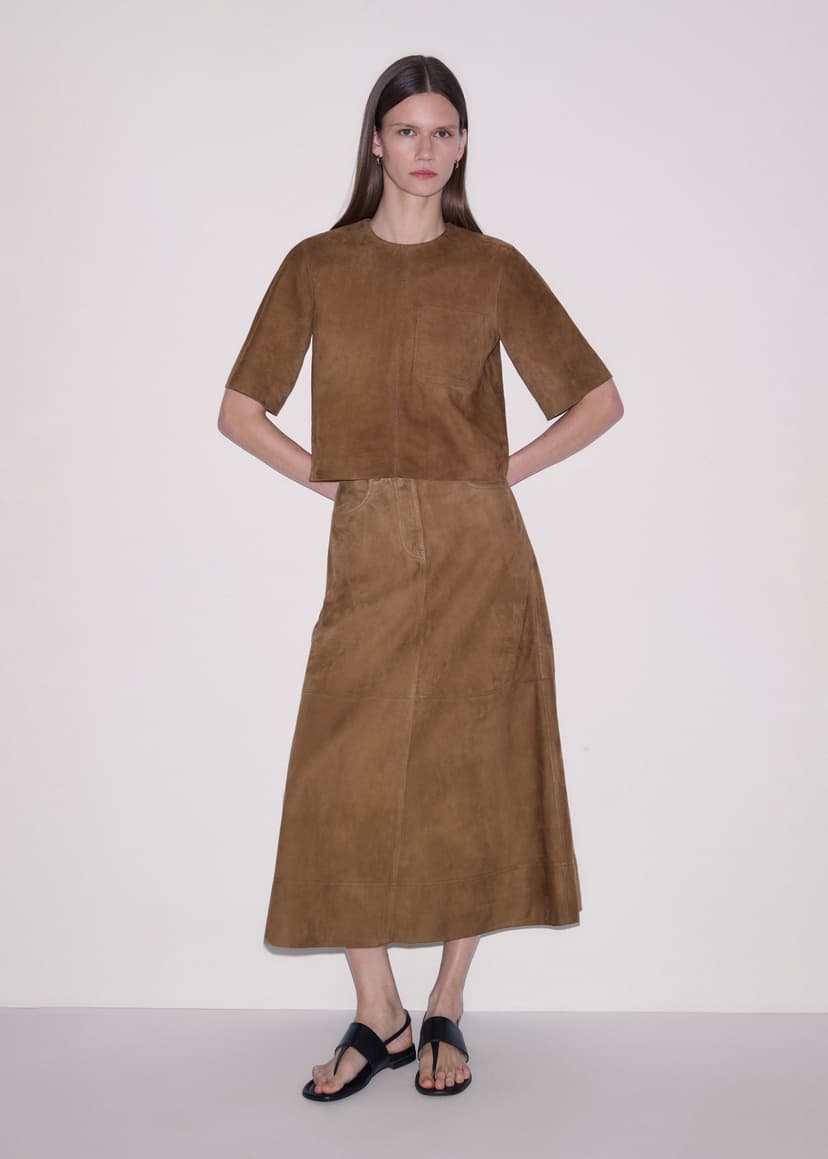 ME+EM Luxe Maxi Skirt Co-ord | Cigaro Brown | Image 4