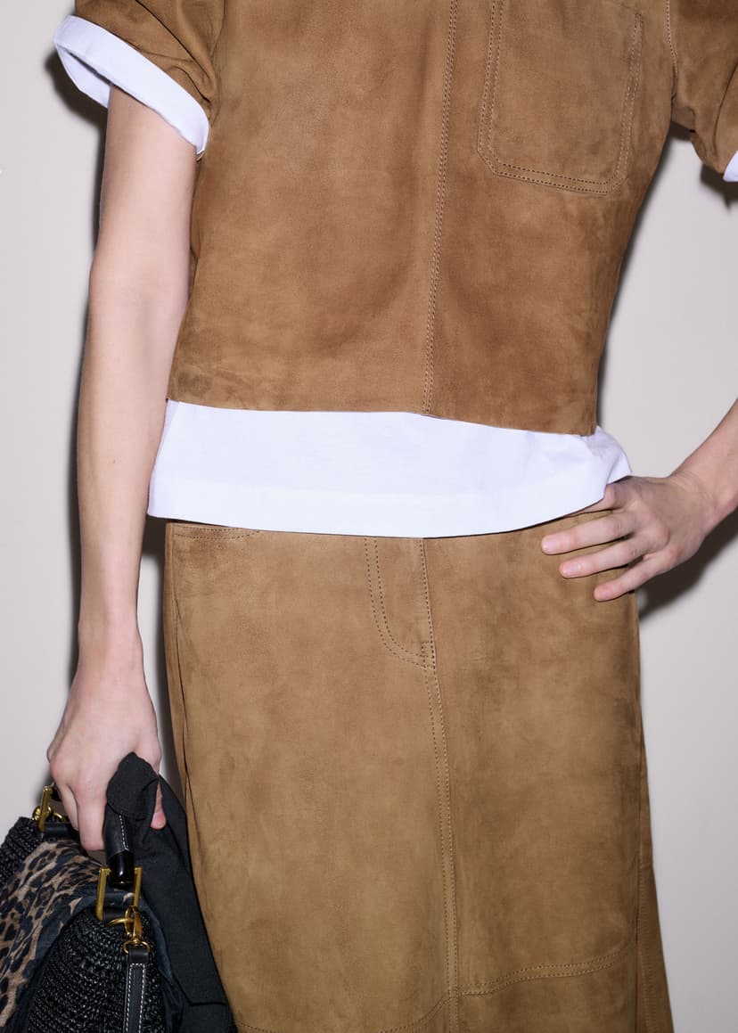 ME+EM Luxe Maxi Skirt Co-ord | Cigaro Brown | Image 2