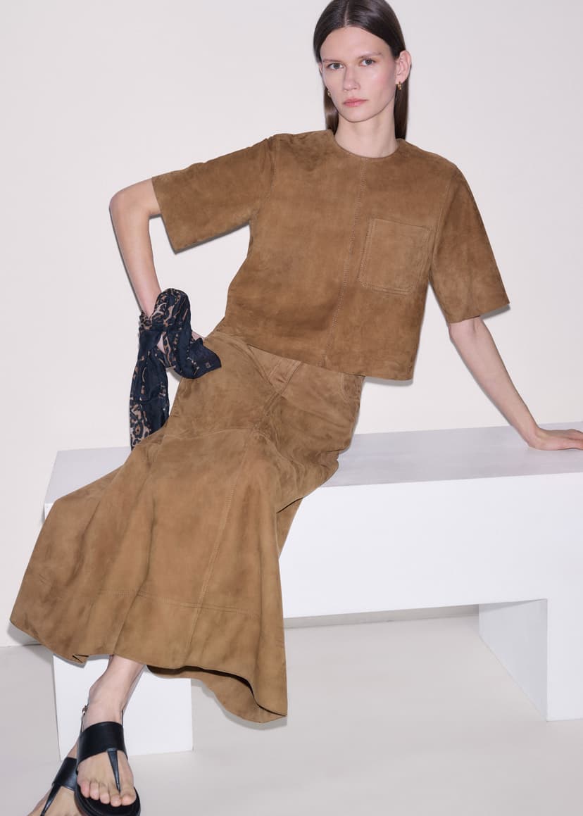 ME+EM Luxe Maxi Skirt Co-ord | Cigaro Brown | Image 3