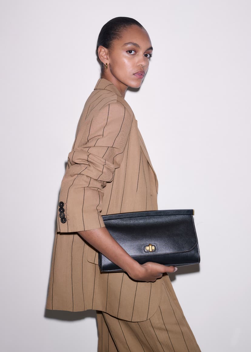 ME+EM Pinstripe Blazer Suit | Tan/Black | Image 2