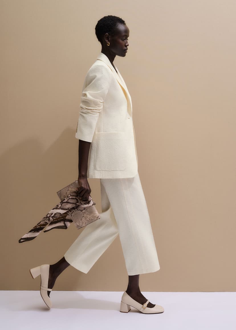 ME+EM Sharp Shoulder Suit | Ivory | Image 3