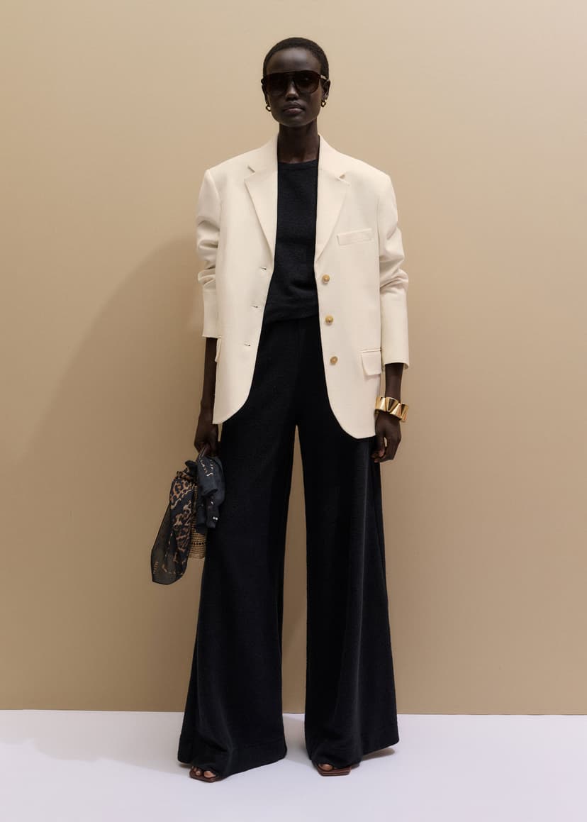 ME+EM Textured Palazzo Pant Co-ord | Black | Image 4