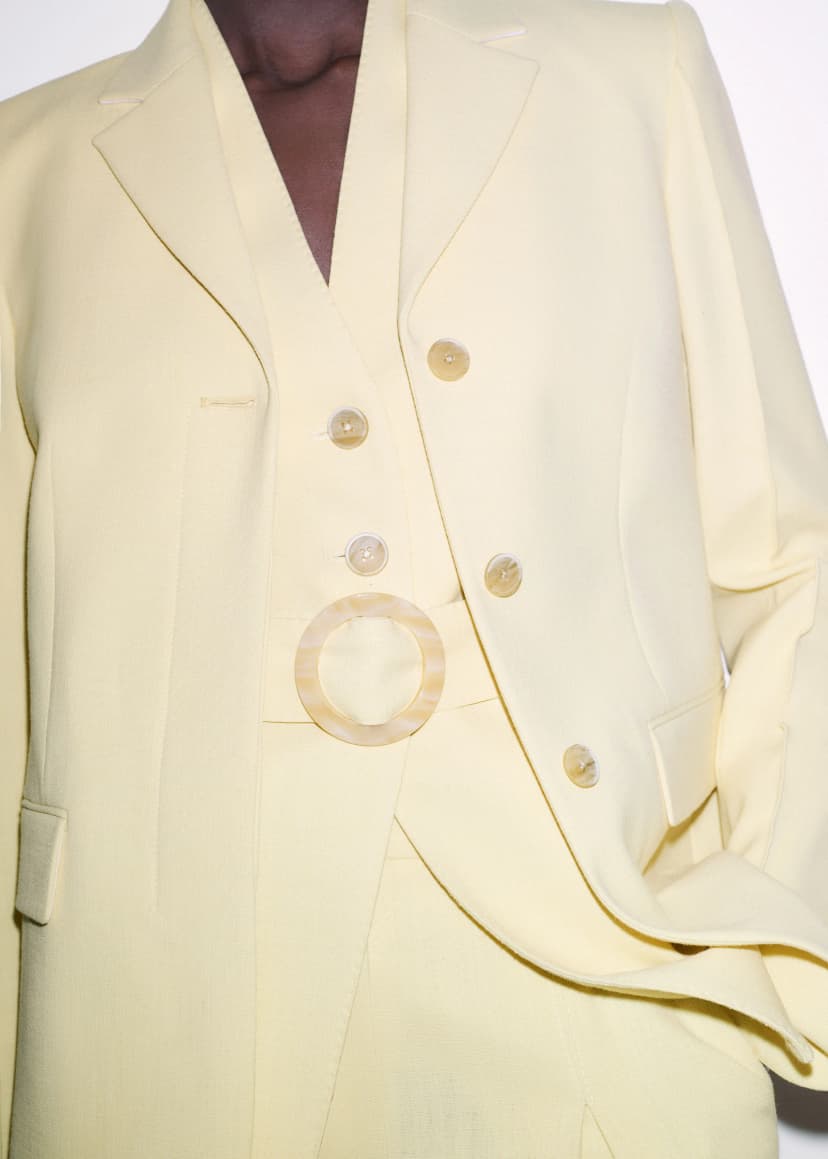 ME+EM Slim Contour Suit | Dusted Lemon Yellow | Image 4