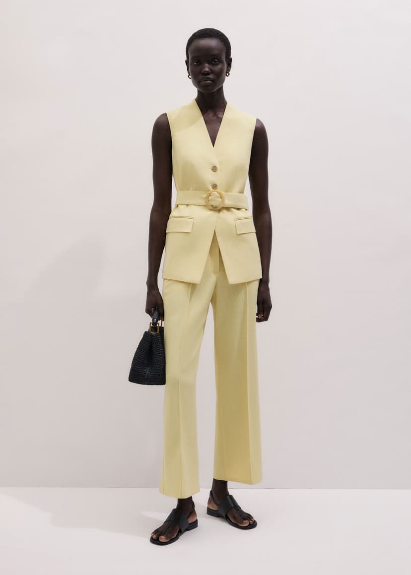 ME+EM Slim Contour Suit | Dusted Lemon Yellow | Image 2
