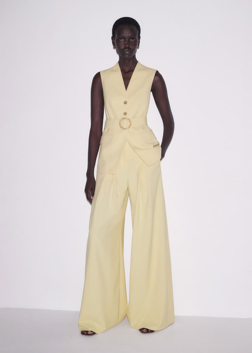 ME+EM Slim Contour Suit | Dusted Lemon Yellow | Image 3