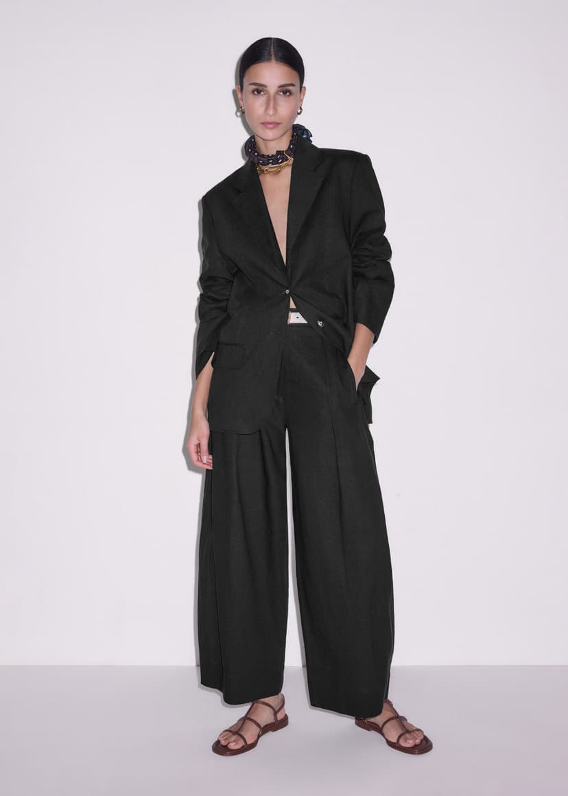 ME+EM Crease-Less Linen Capsule | Black | Image 3