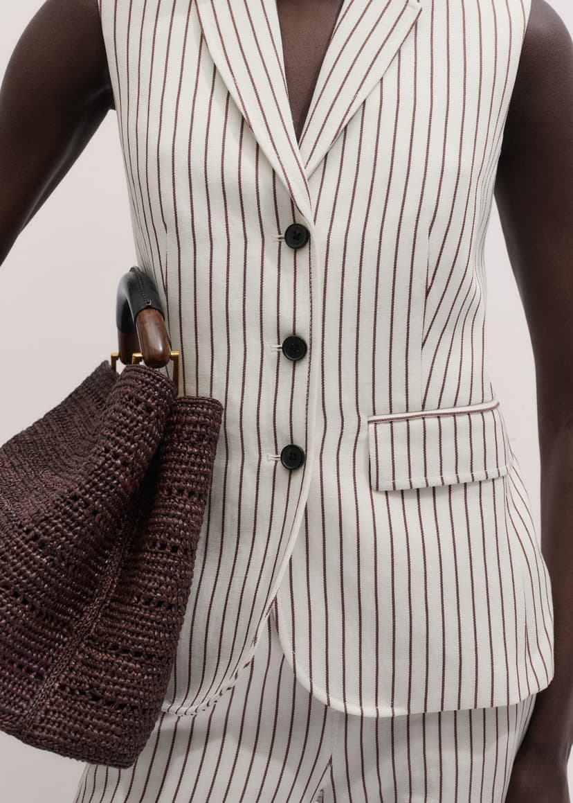 ME+EM Slim Waistcoat Suit | Ivory/Cinnamon Brown | Image 2