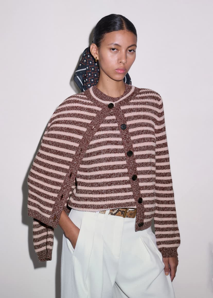 ME+EM Straight Knit Tee Co-ord | Cinnamon Multi | Image 3