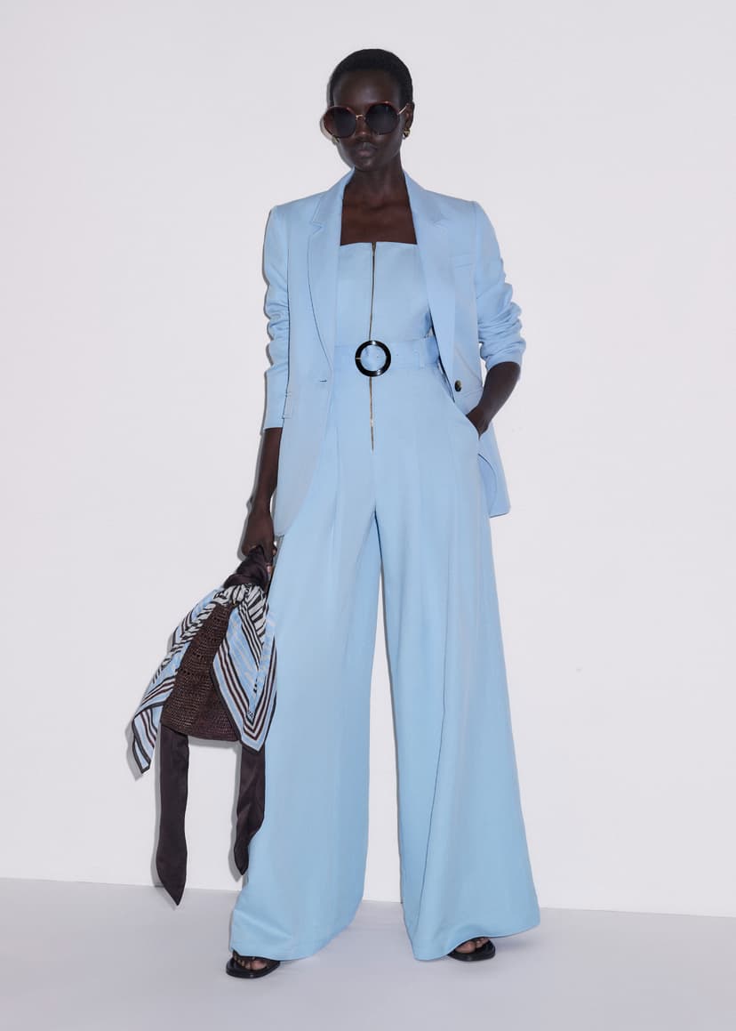 ME+EM Sharp Shoulder Suit | Sky Blue | Image 3