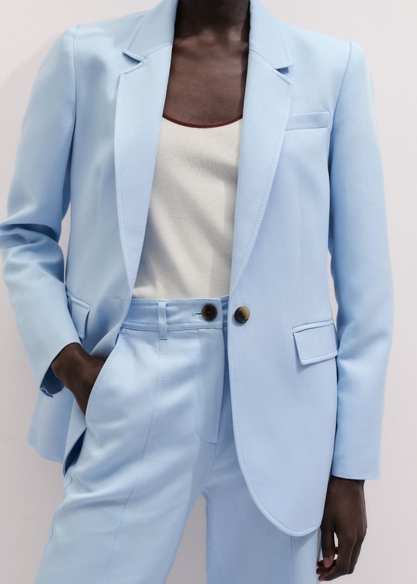 ME+EM Sharp Shoulder Suit | Sky Blue | Image 2