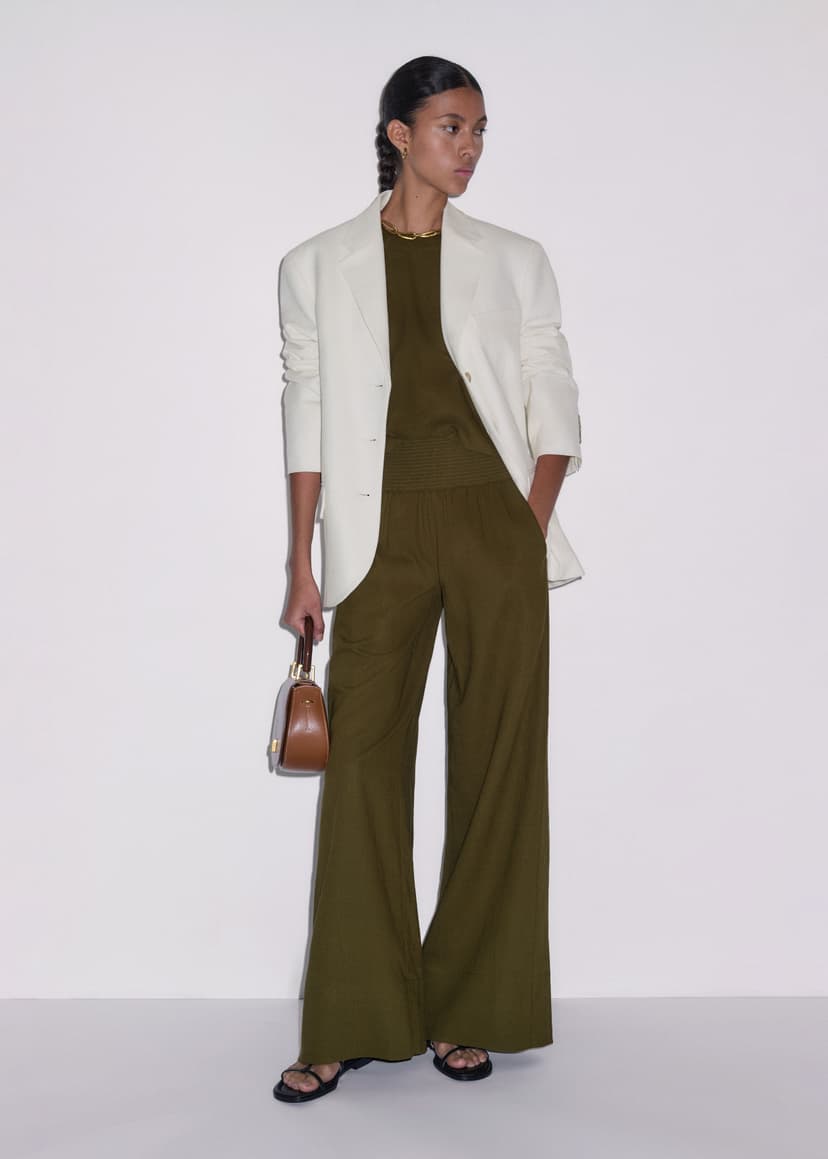 ME+EM Shell Crop Top Co-ord | Olive Green | Image 1