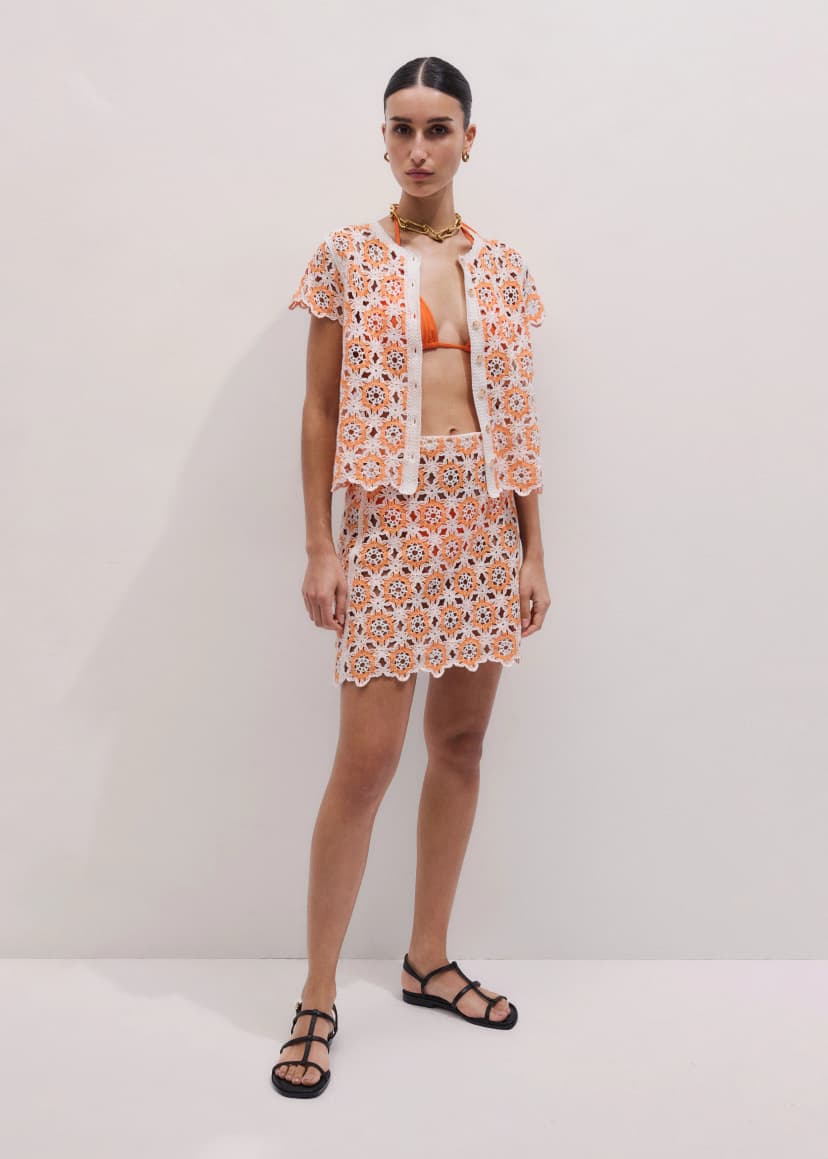 ME+EM Beach Baby Tee Co-ord | Sunny Orange Multi | Image 4