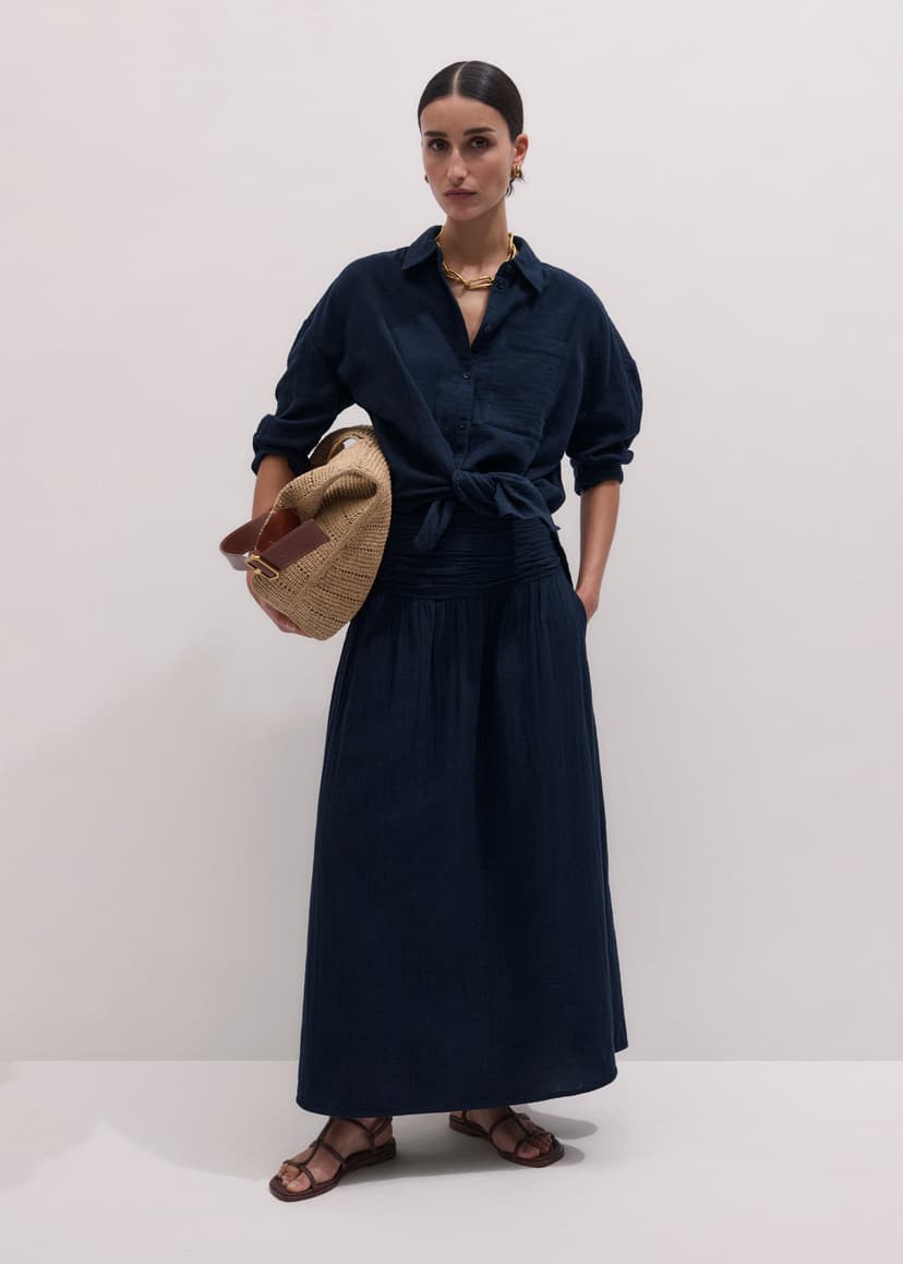 ME+EM Summer Shirt Co-ord | Navy | Image 1