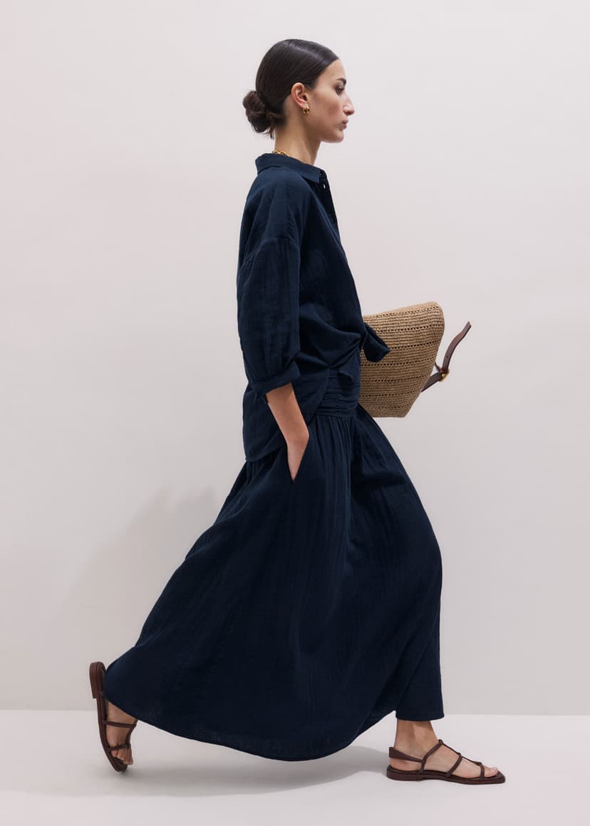 ME+EM Summer Shirt Co-ord | Navy | Image 3