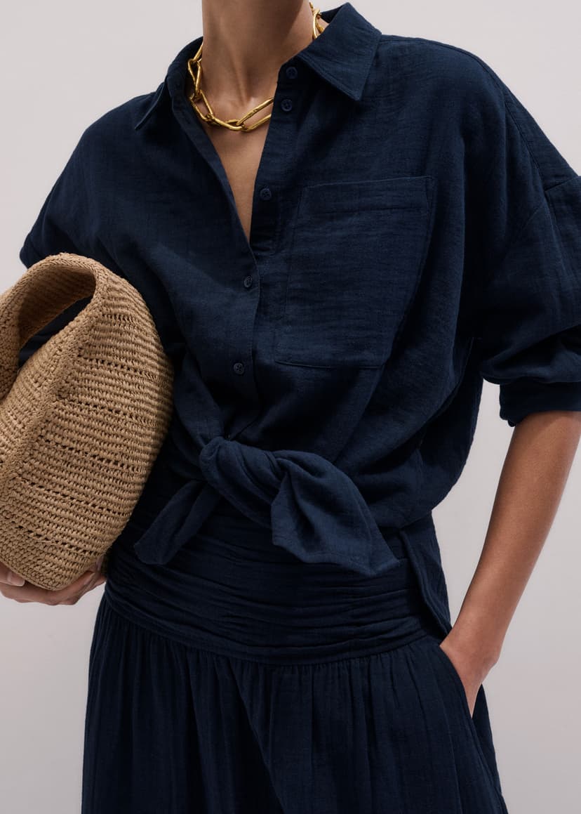 ME+EM Summer Shirt Co-ord | Navy | Image 2