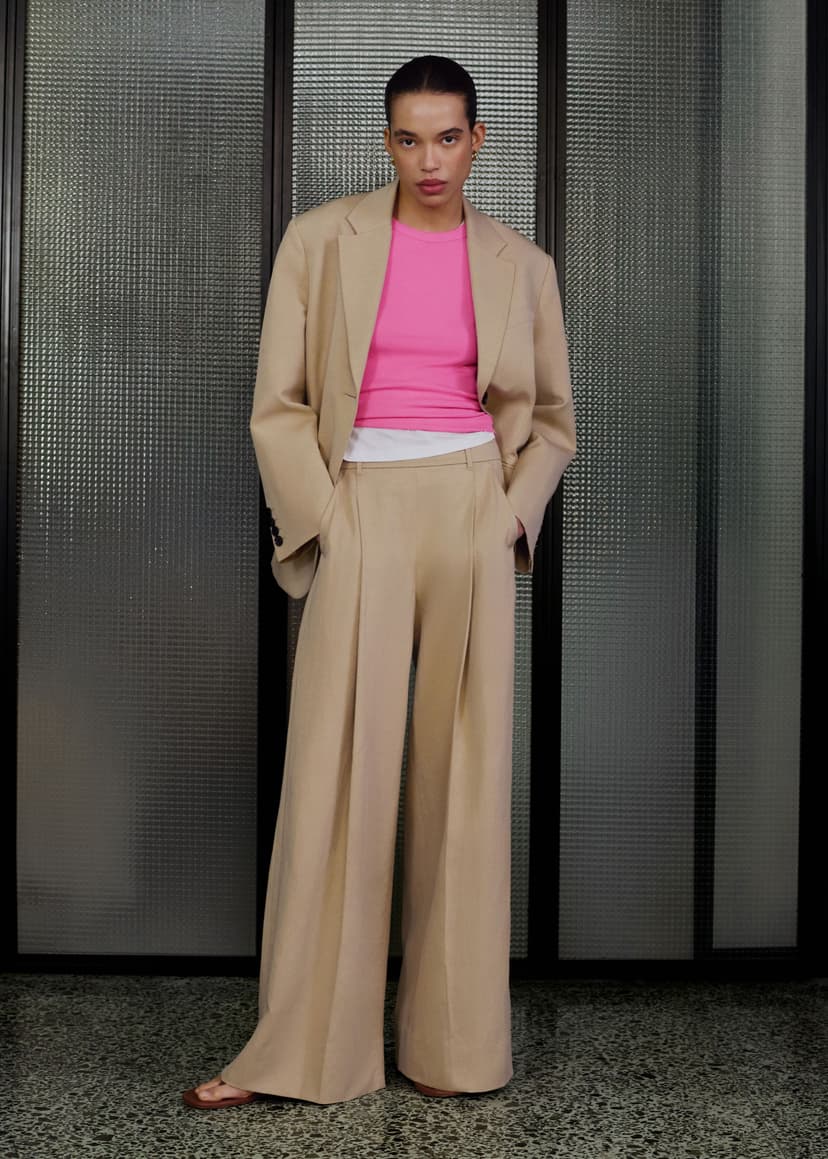 ME+EM Icon Oversized Blazer Suit | Warm Stone | Image 1