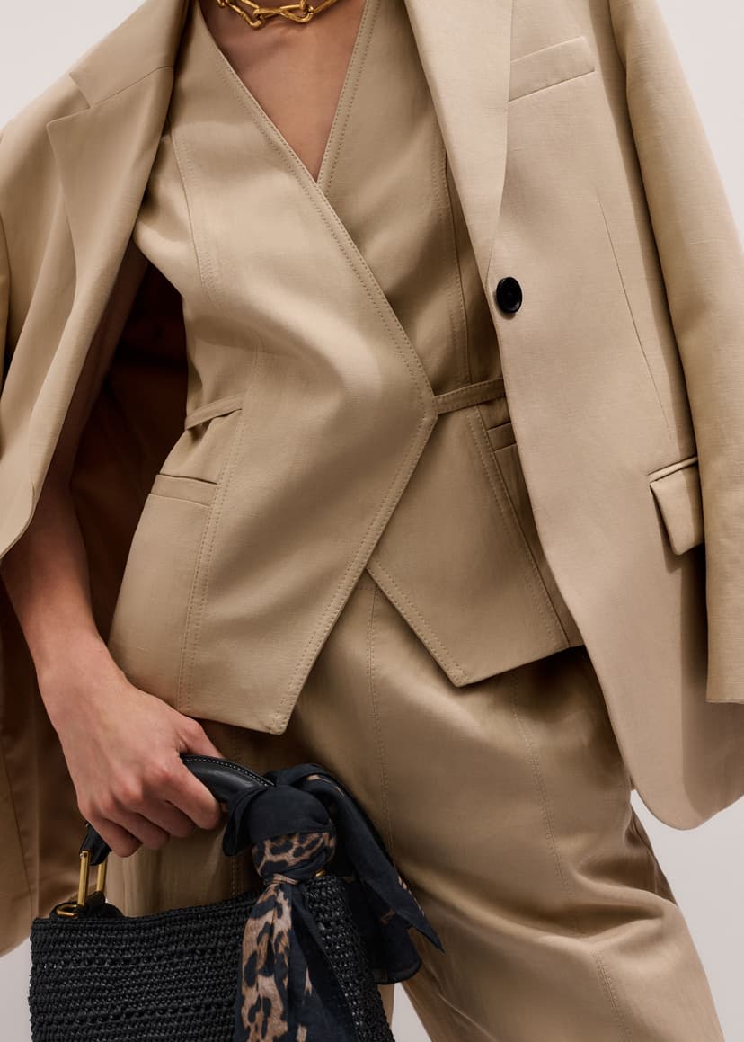 ME+EM Icon Oversized Blazer Suit | Warm Stone | Image 6