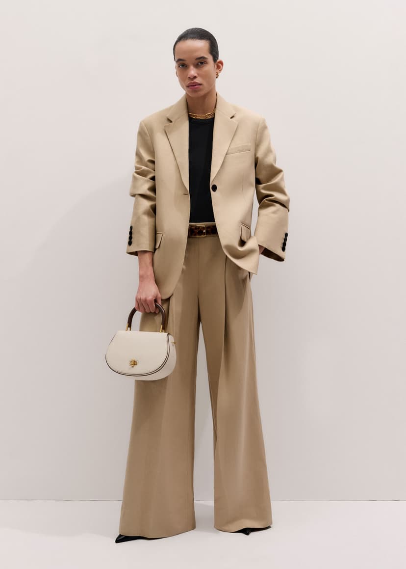 ME+EM Icon Oversized Blazer Suit | Warm Stone | Image 4