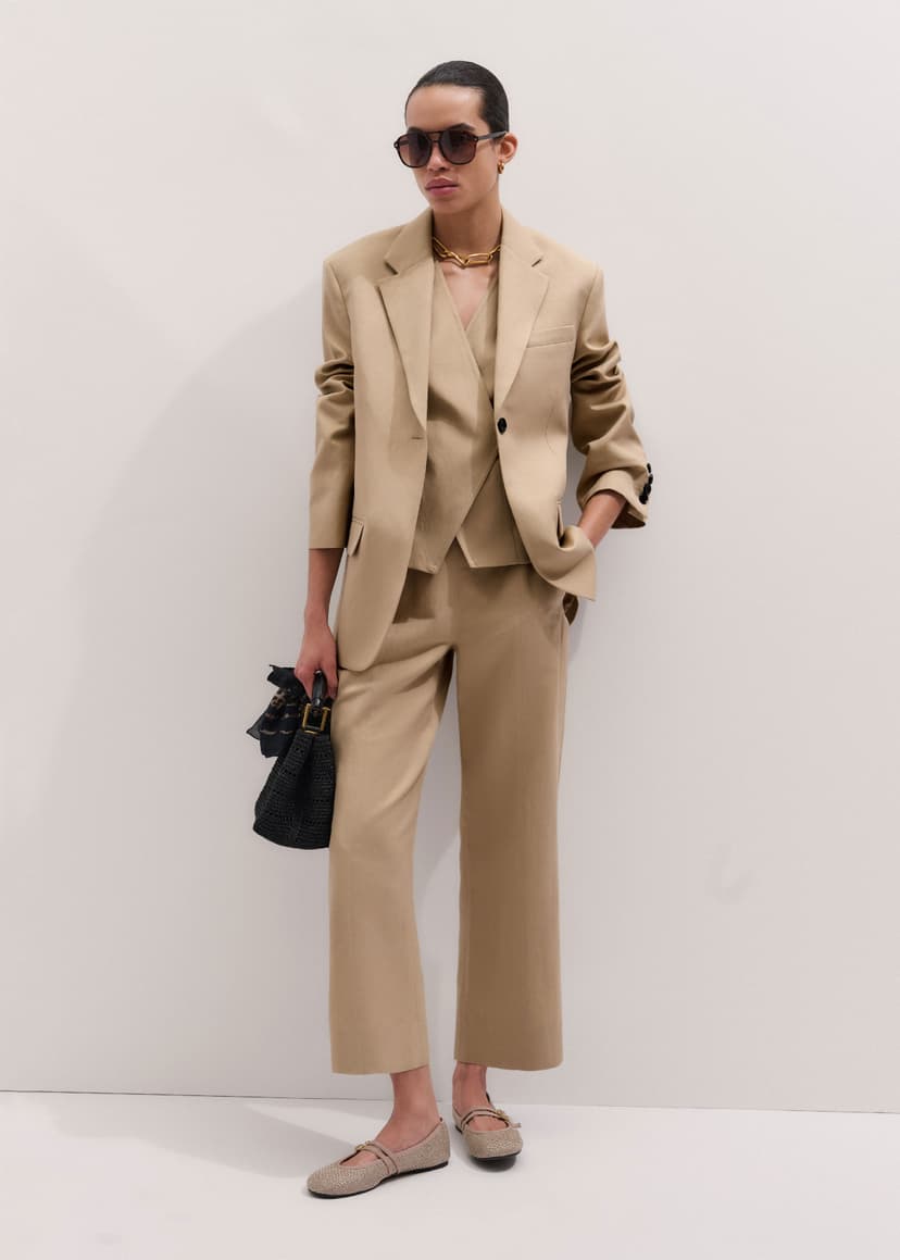 ME+EM Icon Oversized Blazer Suit | Warm Stone | Image 5