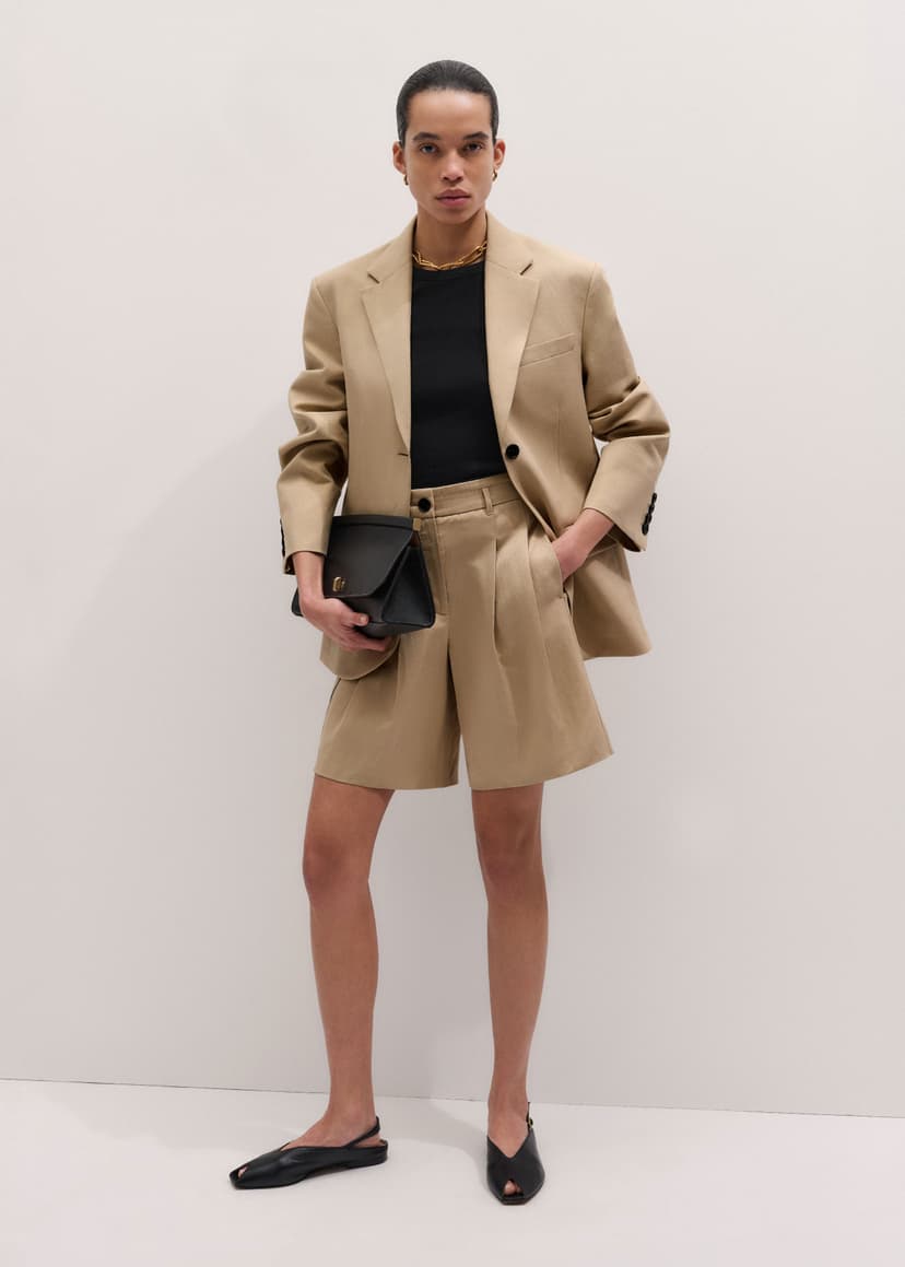 ME+EM Icon Oversized Blazer Suit | Warm Stone | Image 3