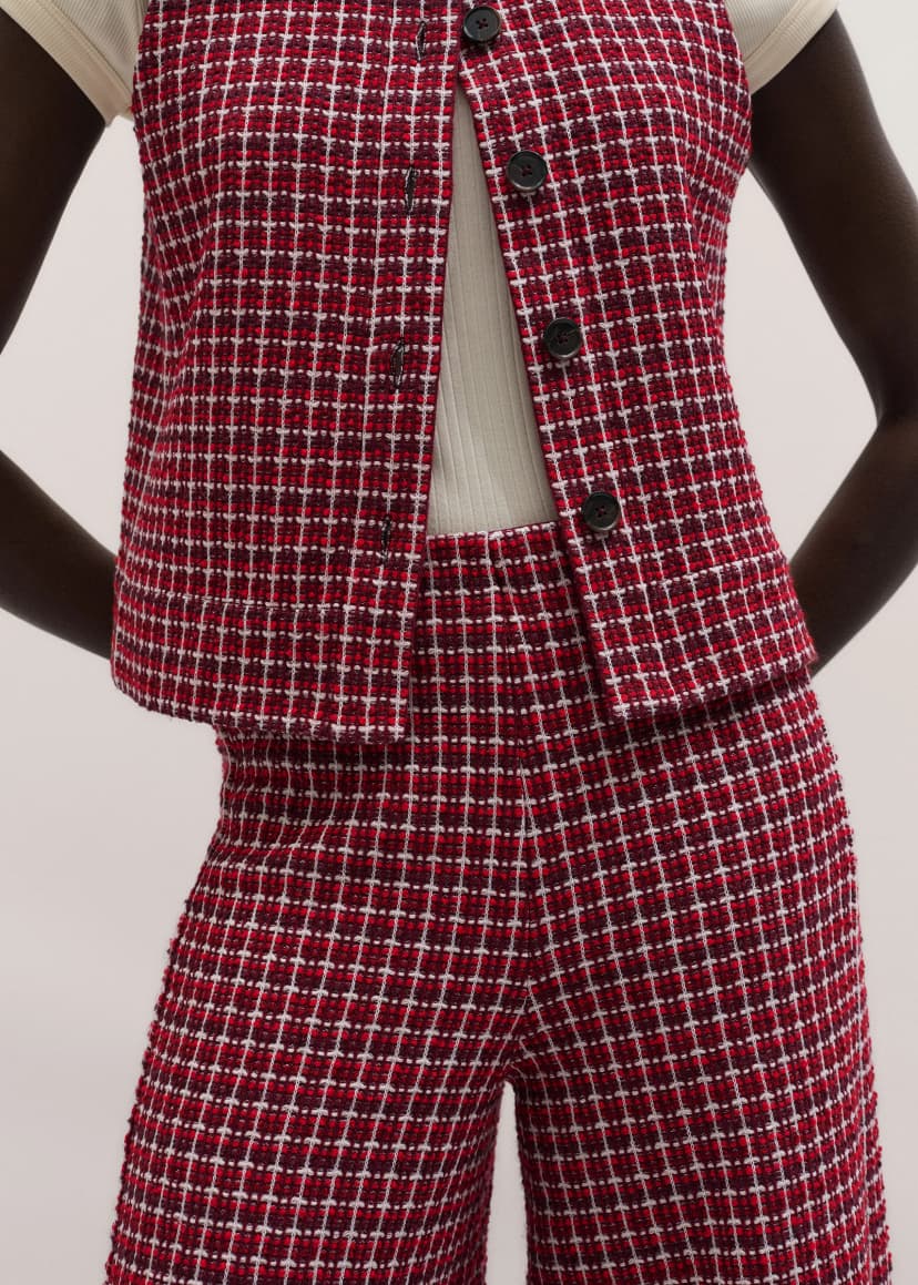 ME+EM Tweed Jersey Co-ord | Pomegranate Red Multi | Image 2