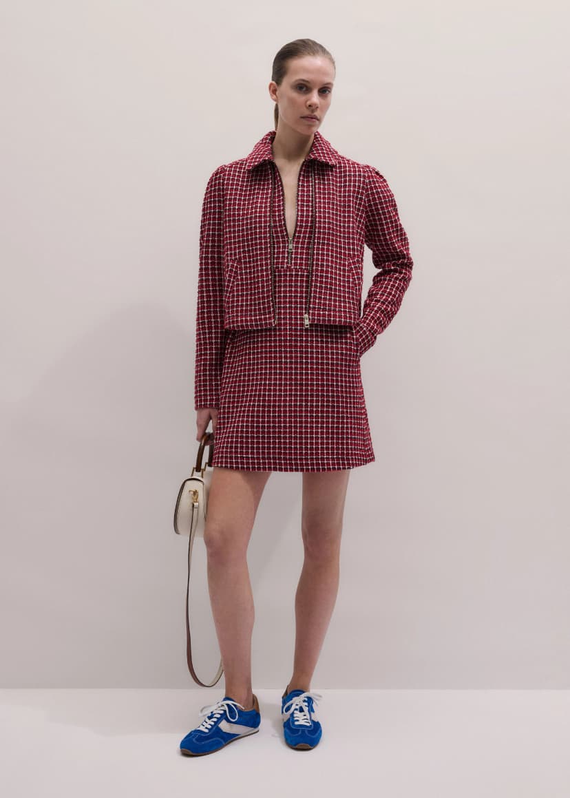 ME+EM Tweed Jersey Co-ord | Pomegranate Red Multi | Image 4