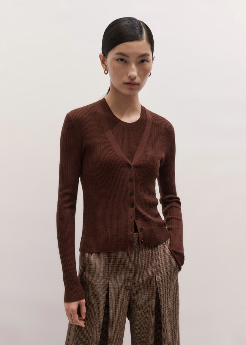 ME+EM Barely There Cardigan Co-ord | Pecan Brown | Image 3