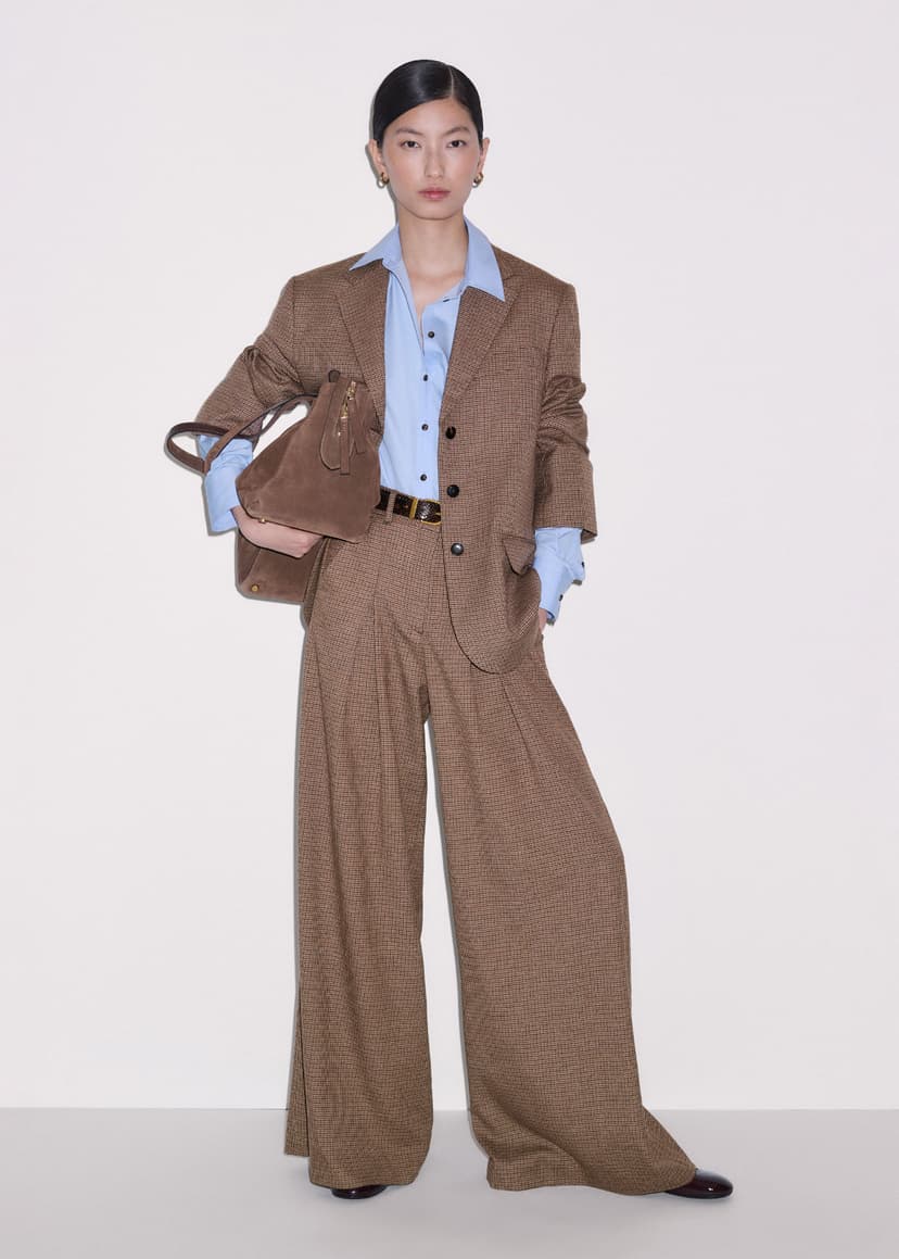 ME+EM Heritage Oversized Blazer Suit | Pecan Brown Multi | Image 3