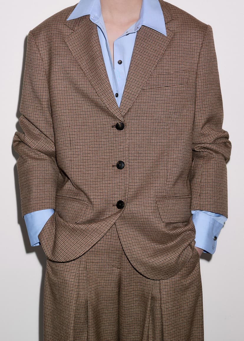 ME+EM Heritage Oversized Blazer Suit | Pecan Brown Multi | Image 1