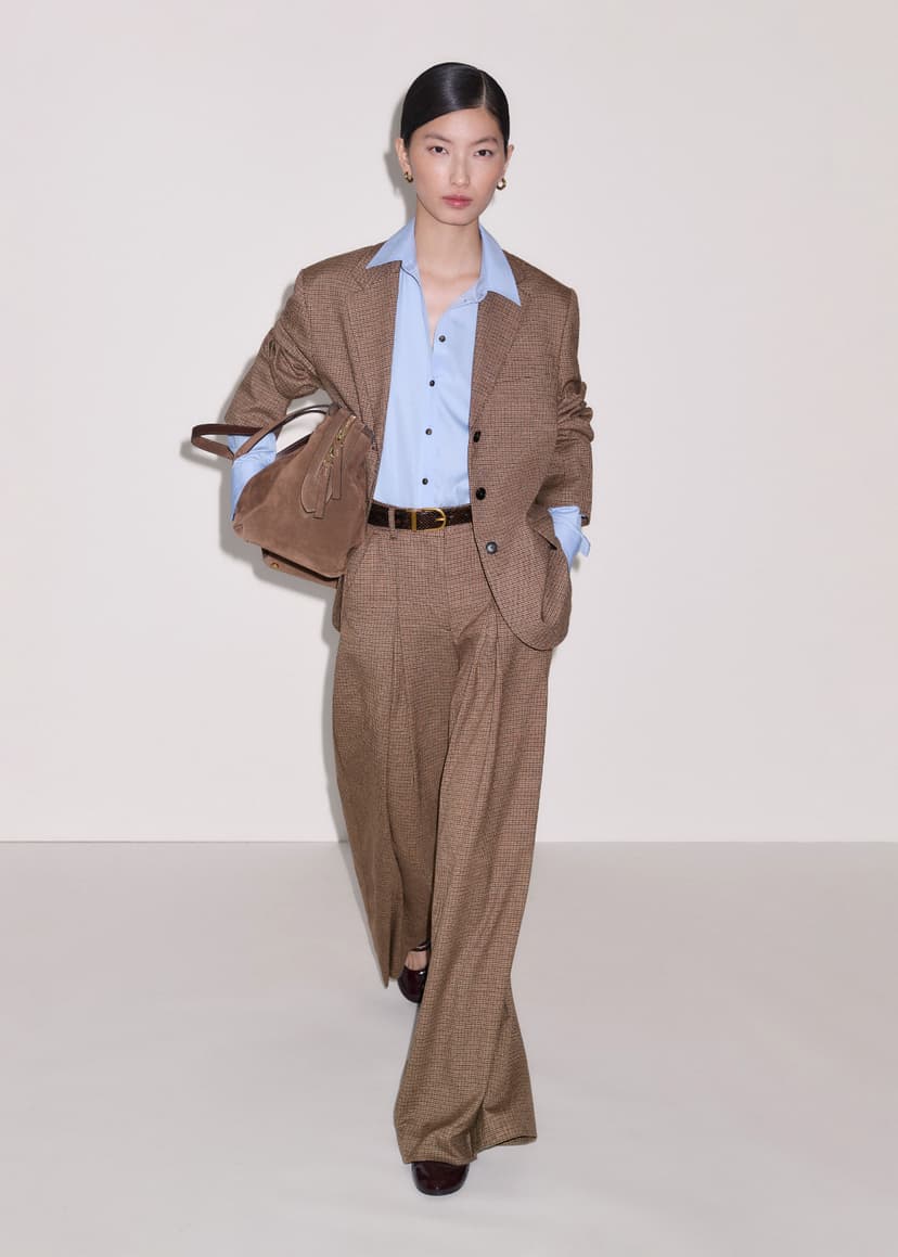 ME+EM Heritage Oversized Blazer Suit | Pecan Brown Multi | Image 2