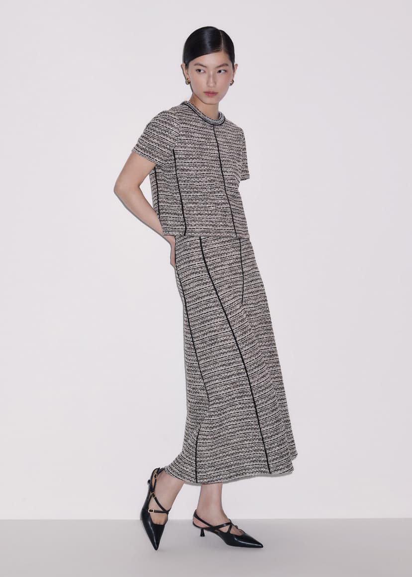 ME+EM A-Line Midi Skirt Co-ord | Brown Multi | Image 1