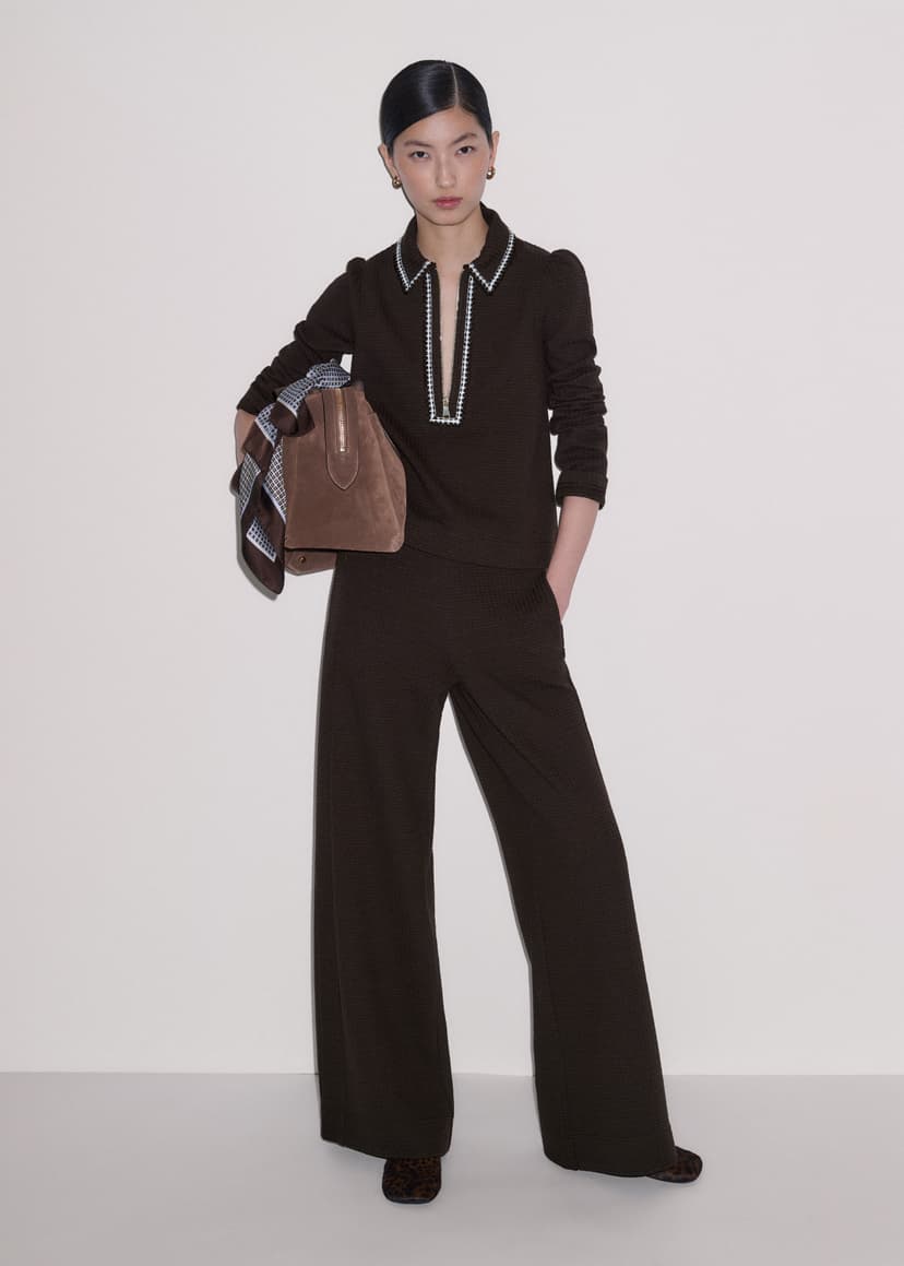 ME+EM Swing Top + Track Pant Co-ord | Cocoa Brown | Image 1