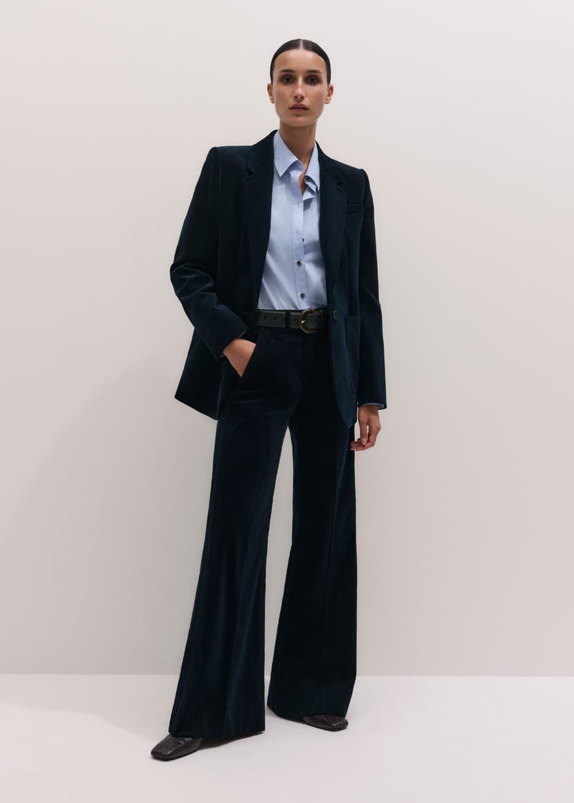 ME+EM Sharp Shoulder Suit | Navy | Image 1