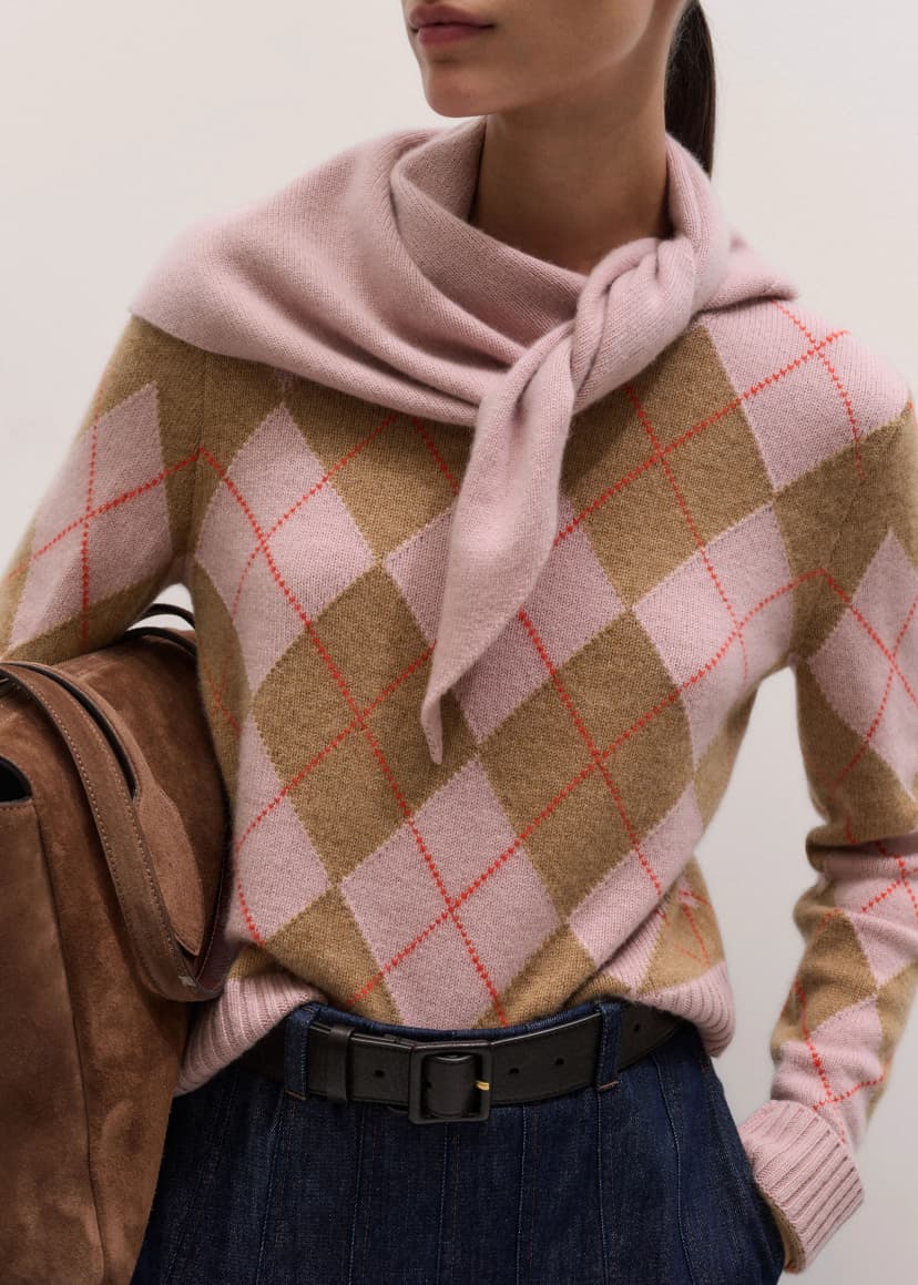 ME+EM Relaxed Argyle Jumper Co-ord | Smoke Pink | Image 2