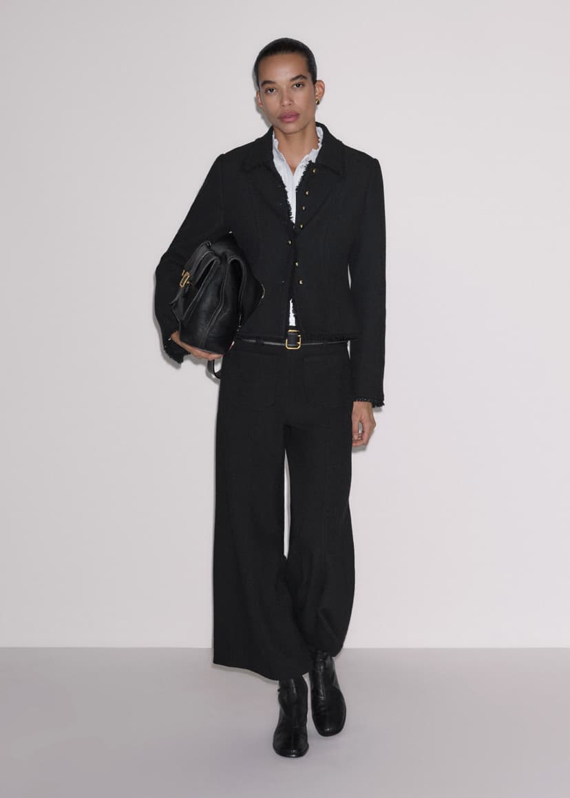 ME+EM Fringe Peplum Jacket Co-ord | Black | Image 3