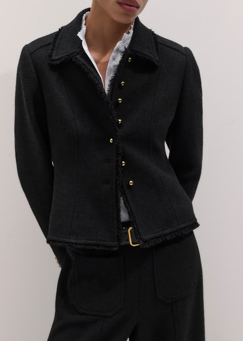 ME+EM Fringe Peplum Jacket Co-ord | Black | Image 2