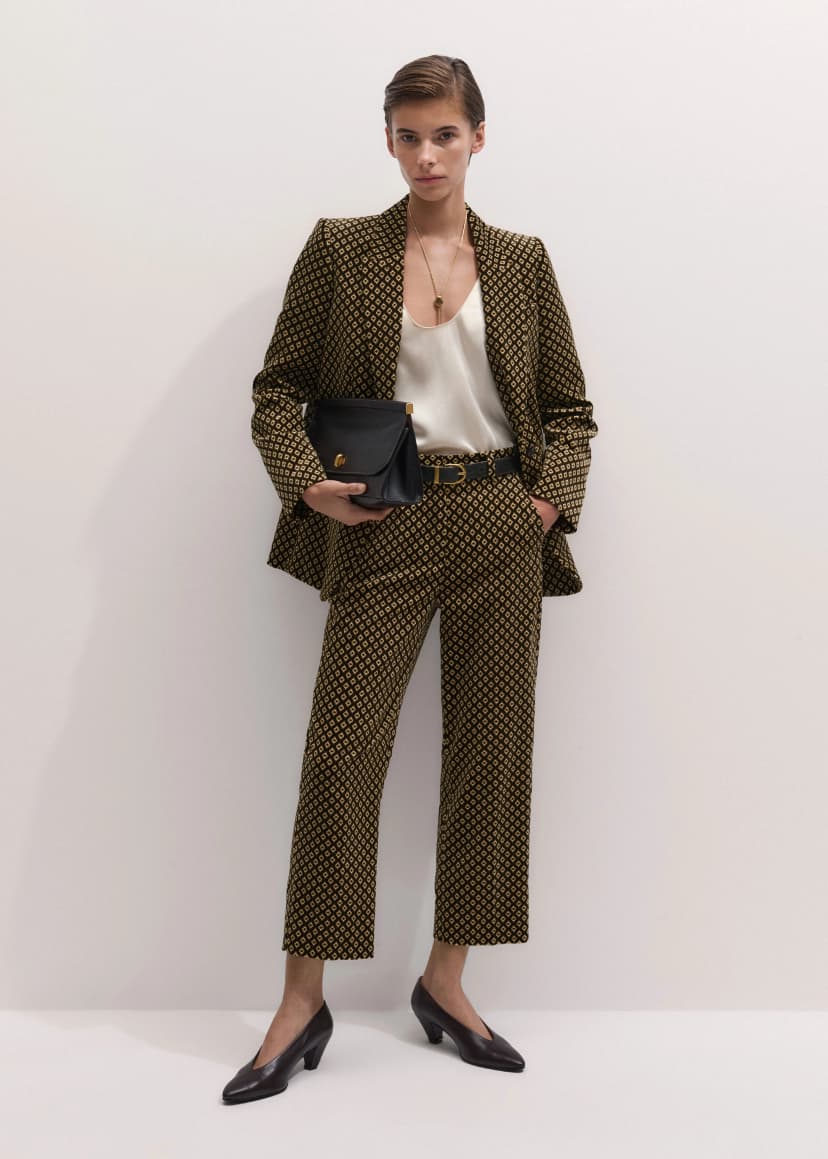 ME+EM Sharp Shoulder Suit | Brown Multi | Image 1