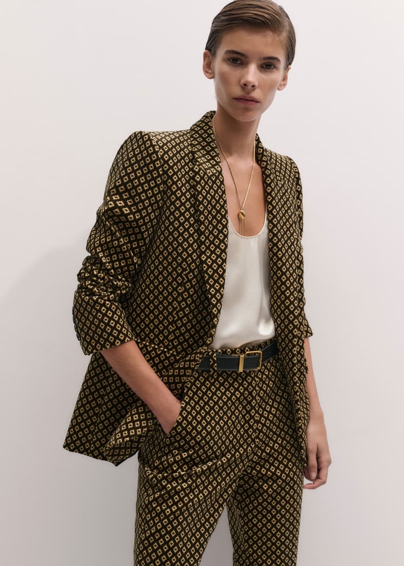 ME+EM Sharp Shoulder Suit | Brown Multi | Image 3