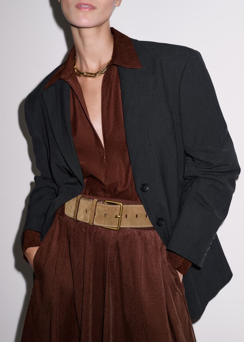 ME+EM Blouse + Skirt Co-ord | Deep Pecan Brown | Image 2