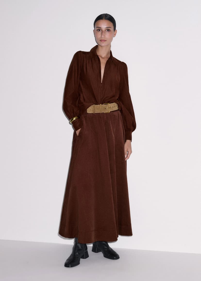 ME+EM Blouse + Skirt Co-ord | Deep Pecan Brown | Image 3