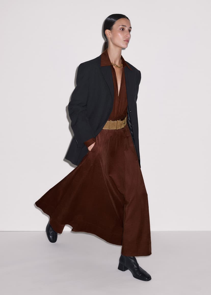 ME+EM Blouse + Skirt Co-ord | Deep Pecan Brown | Image 1