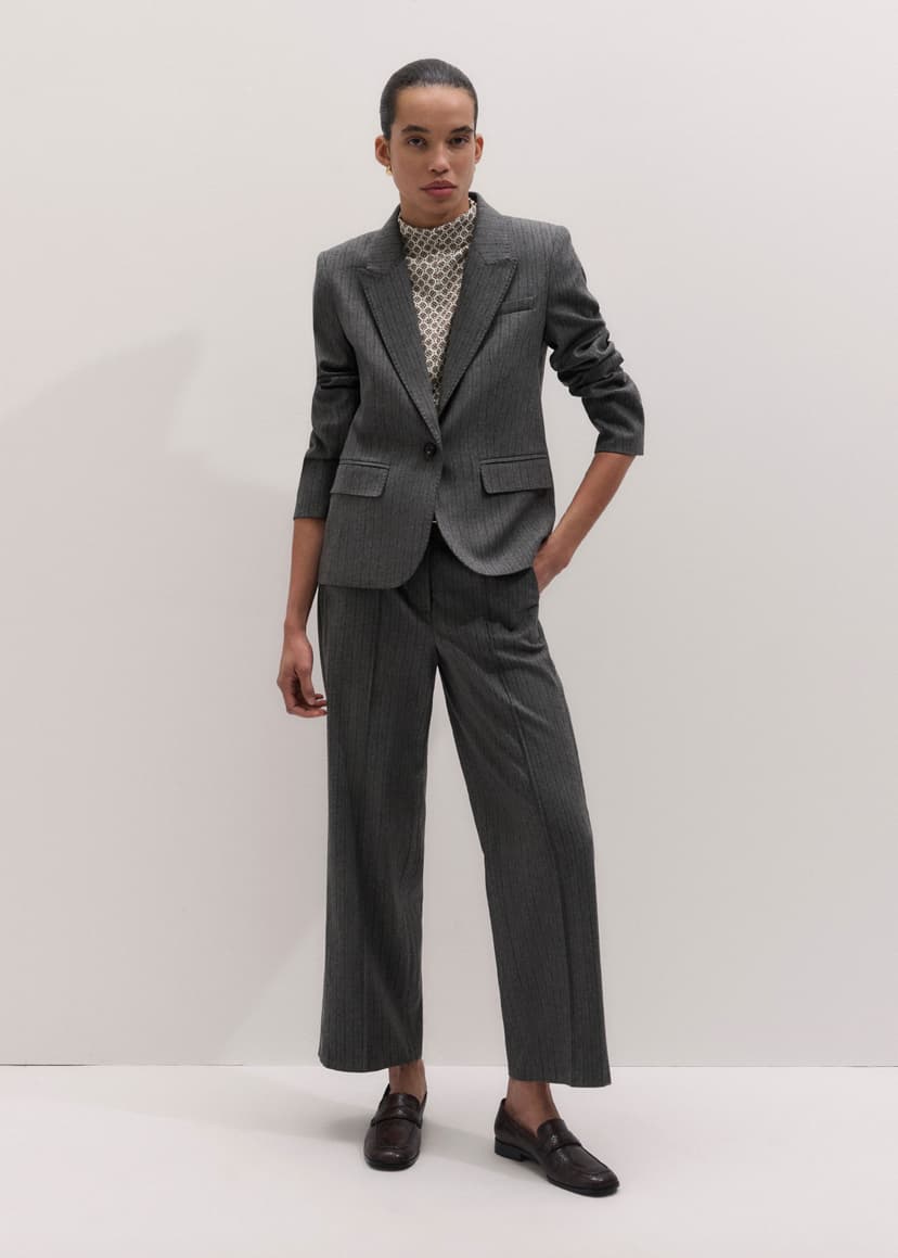 ME+EM Sharp Shoulder Suit | Grey Multi | Image 2