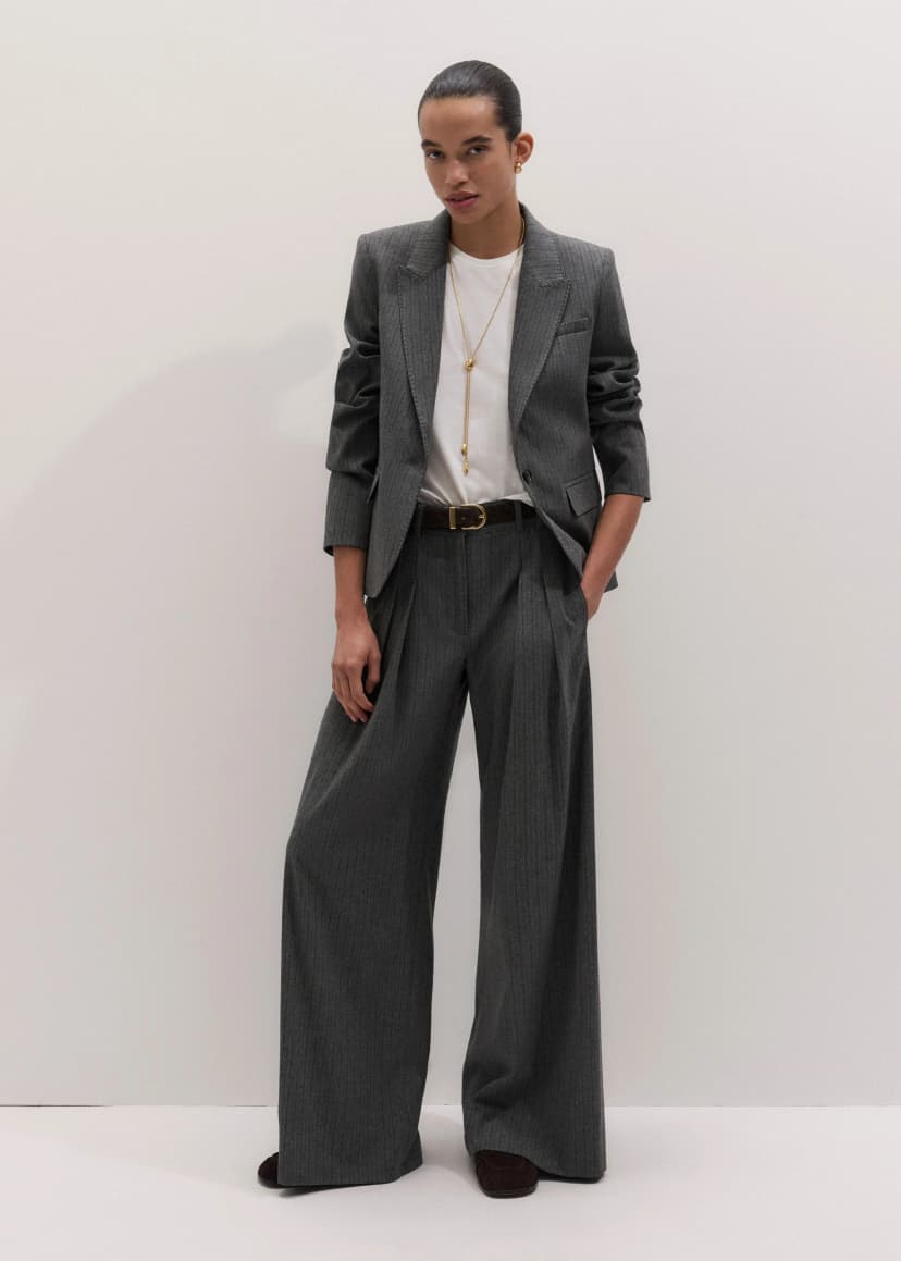 ME+EM Sharp Shoulder Suit | Grey Multi | Image 1