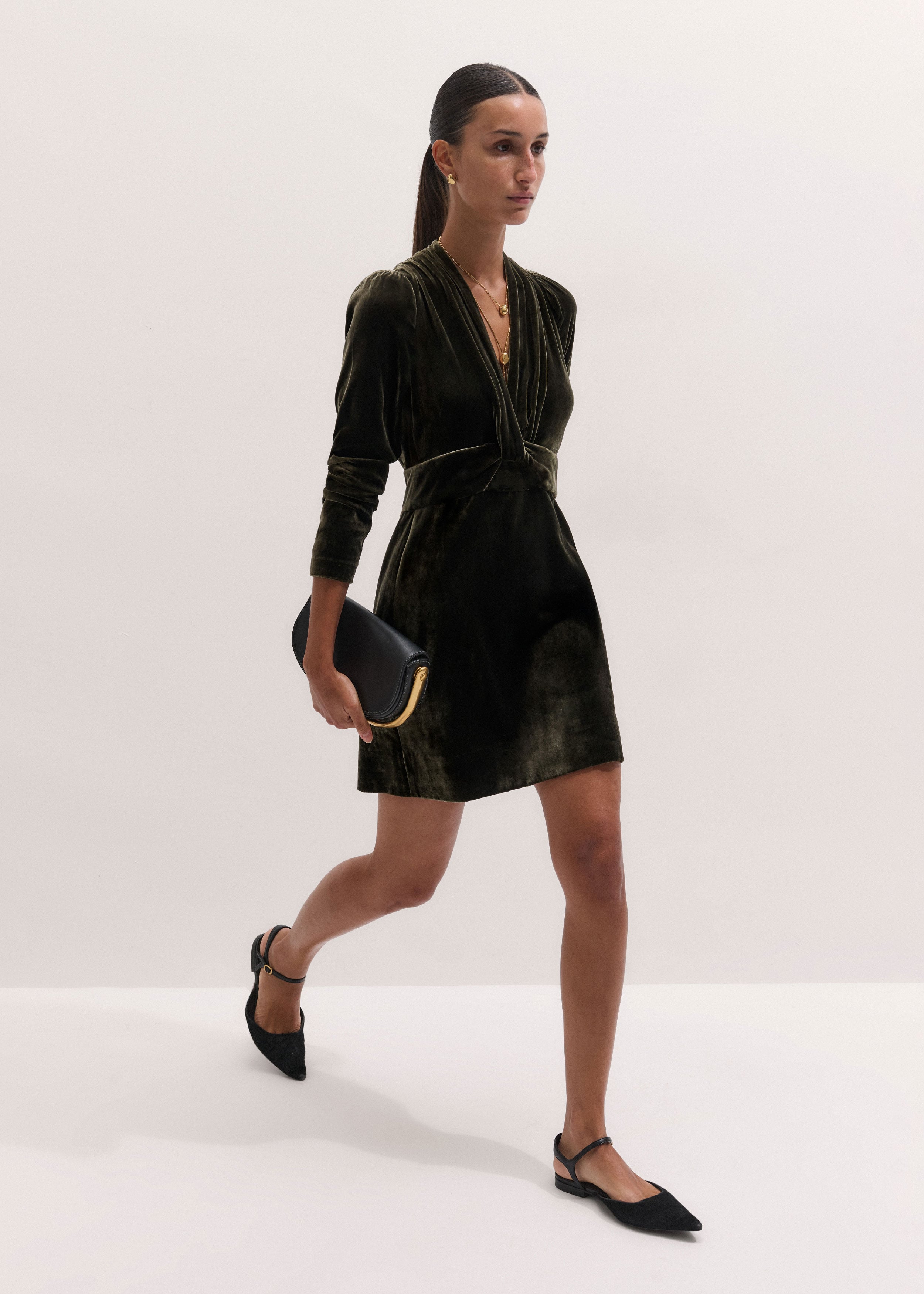 Women's Bay Green Twist Front Mini Dress | ME+EM